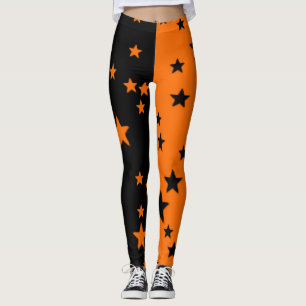 Collants étoile orange et noir