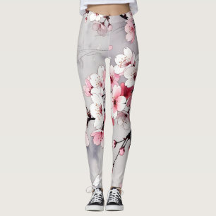 Collants Fleur de Cerisier Japonaise Minimaliste 