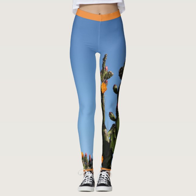 Collants funky Cactus en fleurs (Devant)