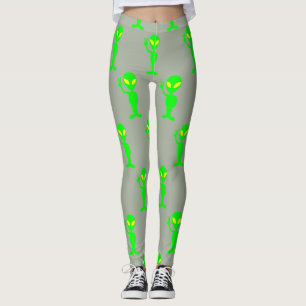 Collants gris et vert citron Alien