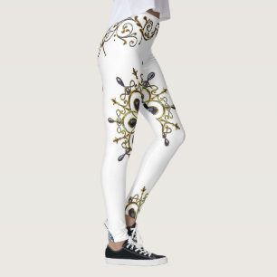 collants longs bleu or blanc
