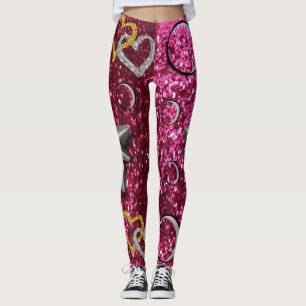 collants longs en or argent rose