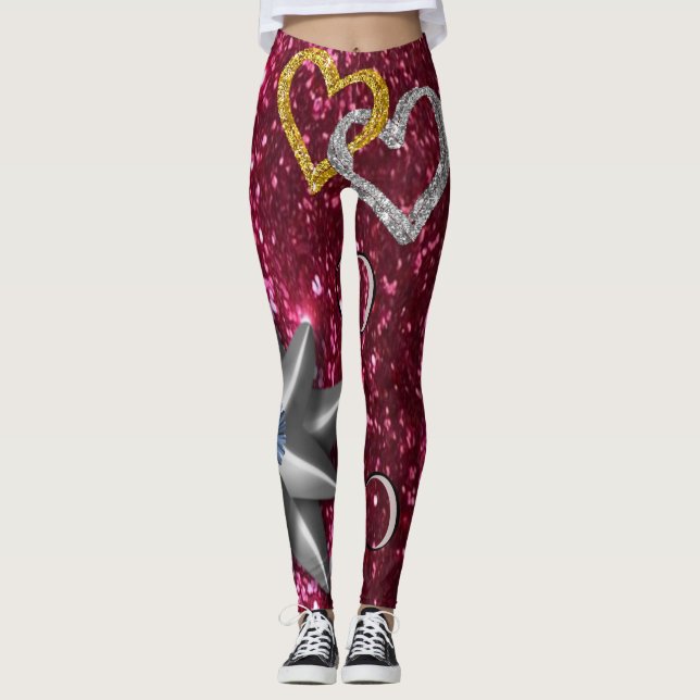 collants longs en or argent rose (Devant)