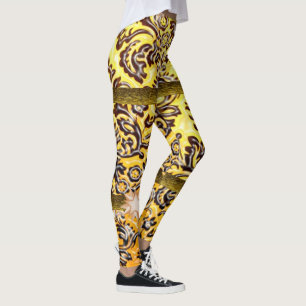 collants longs marron jaune adolescent