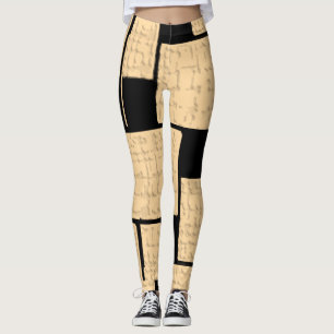Collants longs noir et beige