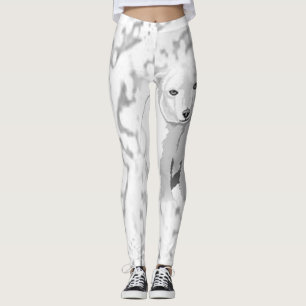 Collants longs ours polaire blanc