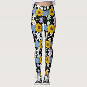 Collants longs pour dames floraux