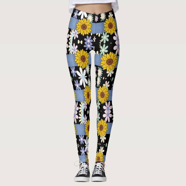 Collants longs pour dames floraux (Devant)