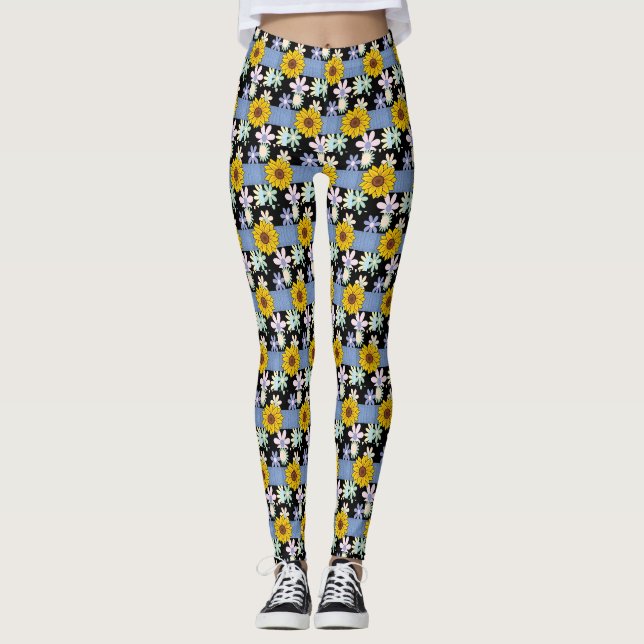 Collants longs pour dames floraux (Devant)