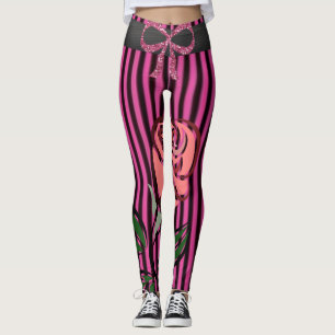 collants longs rose noir