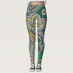 Collants Paisley Vert Emeraude