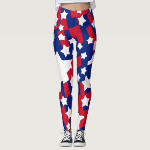 Collants patriotiques rouges et bleus pour le 4 ju