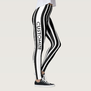 Collants rayés noir et blanc avec texte personnali