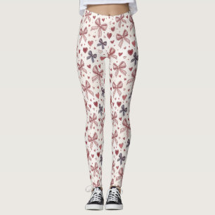 Collants Romantiques Vintage Bow & Heart