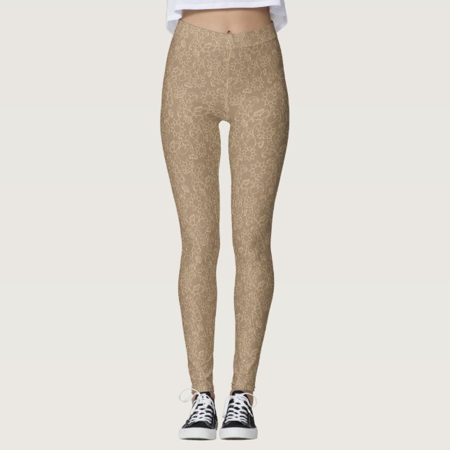 Collants taupe abstrait or (Devant)