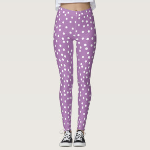 Collants violets mignons et soignés à pois