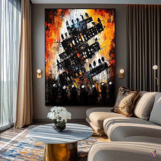 Collapse of Order – Expressionist Dystopian City Poster (Creator Uploaded)