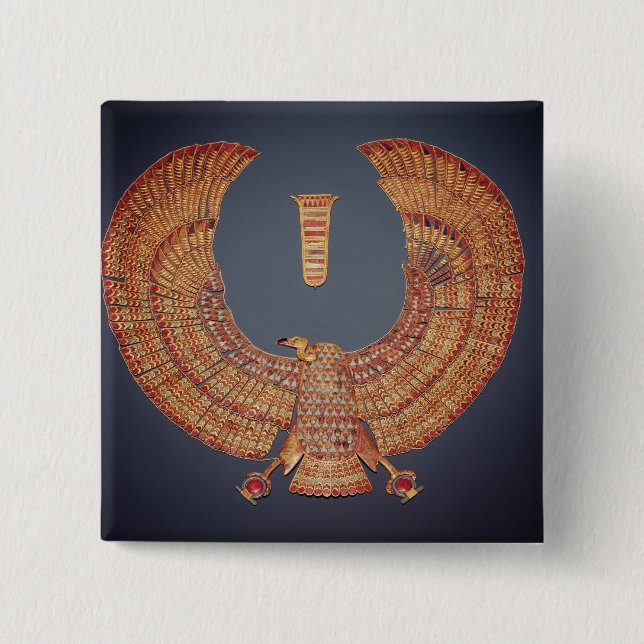Collar in the form of the vulture goddess 2 inch square button (Front)