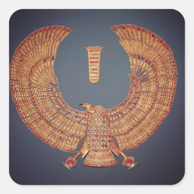 Collar in the form of the vulture goddess square sticker (Front)