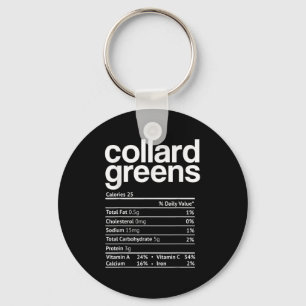Collard Greens Nutrition Facts Funny Thanksgiving  Keychain