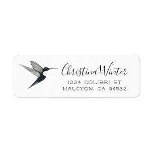 Collared Inca Hummingbird Label
