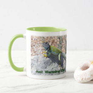 Collared Lizard On Rock Close-Up Photograph Mug