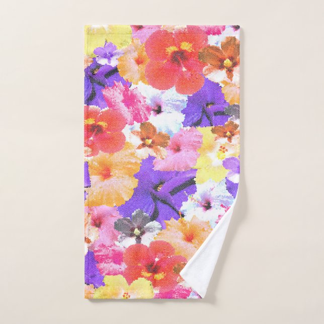 Collarge Hibiscus En Verre Tiré, (Serviette à main)