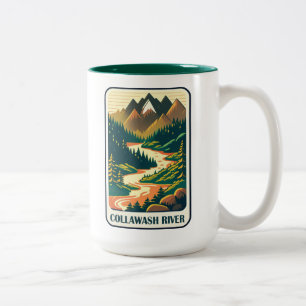 Collawash River Oregon Colors Two-Tone Coffee Mug