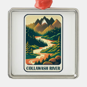 Collawash River Oregon Colours Metal Ornament
