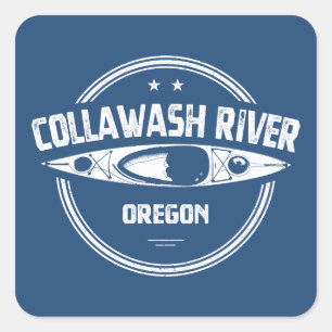 Collawash River Oregon Kayaking Square Sticker