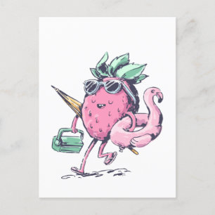 Colle strawberry square postcard