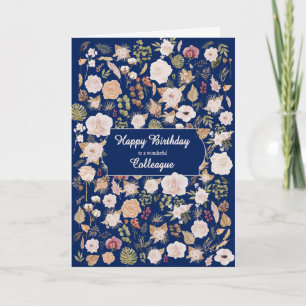Colleague Birthday Scattered Flowers  Card
