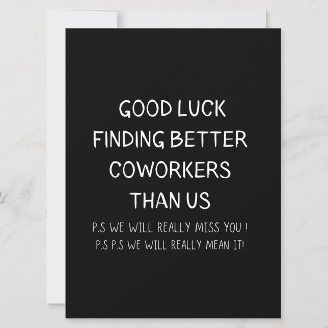 Colleague Leaving Coworker Leaving Funny New Job Save The Date (Front)