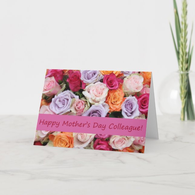 Colleague Mother's Day rose card (Front)