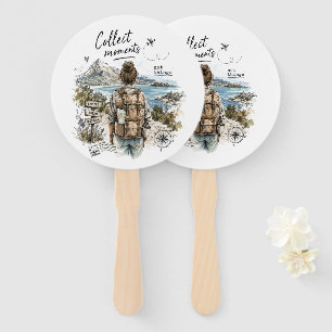 Collect Moments Not Things Travel Quote Hand Fan