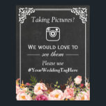 Collect Your Guests Wedding Photos Instagram Tag Poster<br><div class="desc">================= ABOUT THIS DESIGN ================= Collect Your Guests Wedding Photos Instagram Tag Poster Template. (1) The default size is 8.5 x 11 inches, you can change it to any size. (2) All text style, colours, sizes can be modified to fit your needs. (3) If you need any customization or matching...</div>