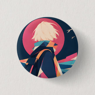 Collectable Anime inspo button 12 Quiet Traveller