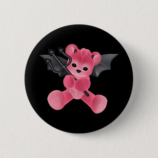 ♥ Collectable Art ♥ Devil Teddy Bear ♥ (bear5) 2 Inch Round Button