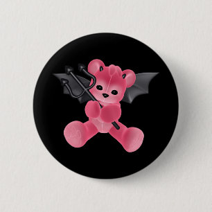 ♥ Collectable Art ♥ Devil Teddy Bear ♥ (bear 2 Inch Round Button