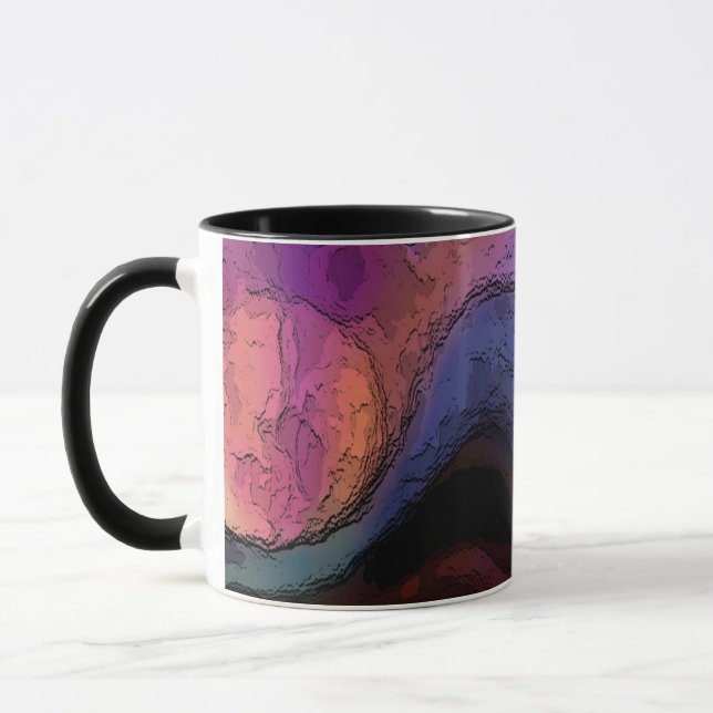 Collectable Art Mug abstract landscape deep colour (Left)