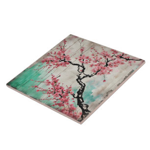 Collectable Ceramic Tile, Cherry Blossoms Print Tile