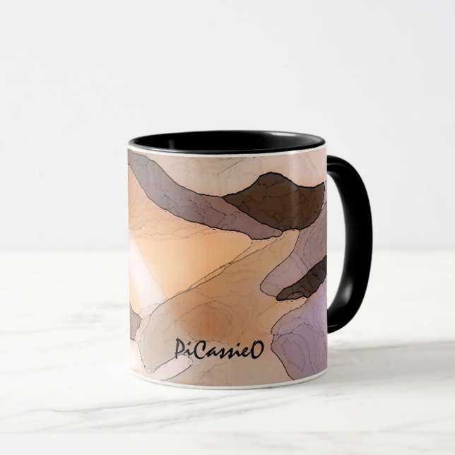 Collectable Subtle Colour Abstract Art Mug (Front Right)