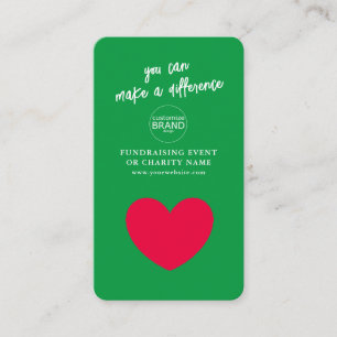 Collecte de fonds Charity Event Green Logo Carte p