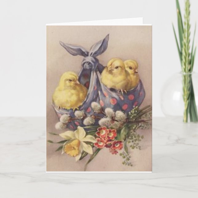 Collecting Easter Chicks Holiday Card (Front)