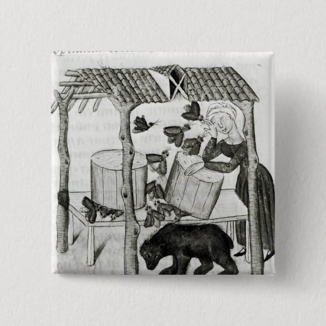 Collecting Honey 2 Inch Square Button (Front)