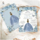 Invitation Sweet 16 Anniversaire Bleu Floral Paris Argent (Baby Blue Floral Silver Quinceañera Sweet 16 Birthday Collection)