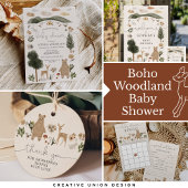 Boho Woodland Baby Shower Paper Plates