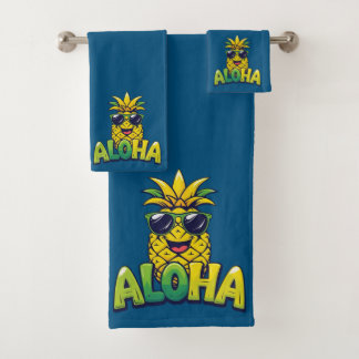 Collection d'ananas Aloha Ensemble de serviettes d