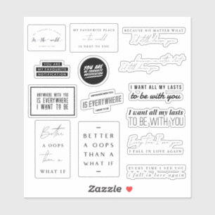 Collection de citations d'amour romantique Sticker