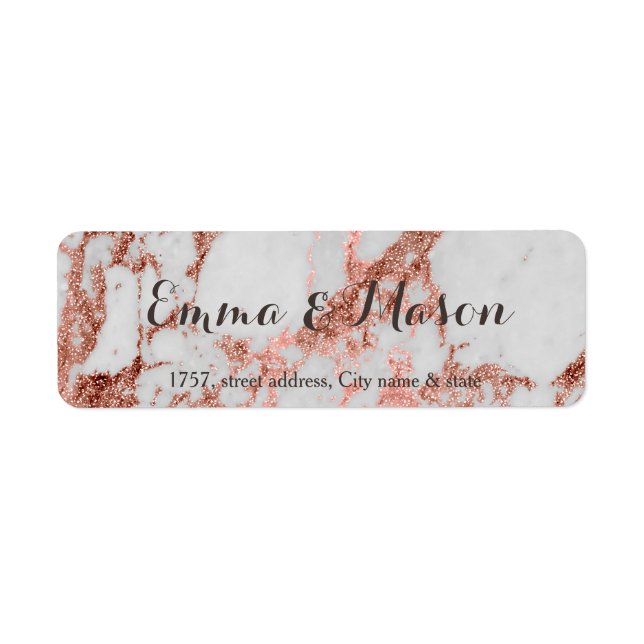 Collection de mariage en or rose en faux marbre él (Devant)